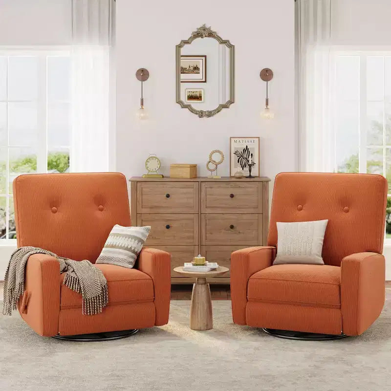 Fauteuil inclinable berçant 360° pour adultes, fauteuil à bascule pour chambre d'enfant, salon, chambre à coucher, bureau, lin