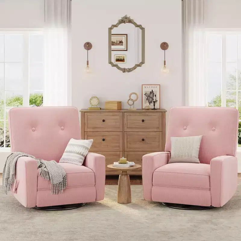 Fauteuil inclinable berçant 360° pour adultes, fauteuil à bascule pour chambre d'enfant, salon, chambre à coucher, bureau, lin