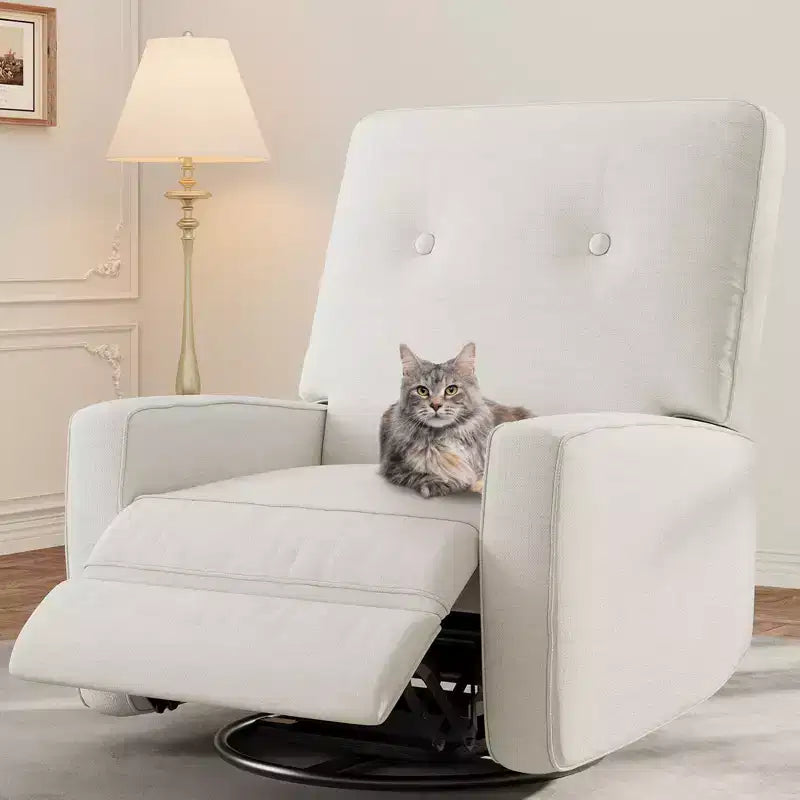 Fauteuil inclinable berçant 360° pour adultes, fauteuil à bascule pour chambre d'enfant, salon, chambre à coucher, bureau, lin