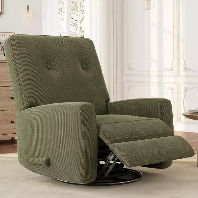 Fauteuil inclinable berçant 360° pour adultes, fauteuil à bascule pour chambre d'enfant, salon, chambre à coucher, bureau, lin
