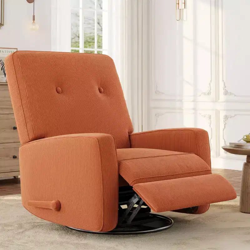 Fauteuil inclinable berçant 360° pour adultes, fauteuil à bascule pour chambre d'enfant, salon, chambre à coucher, bureau, lin