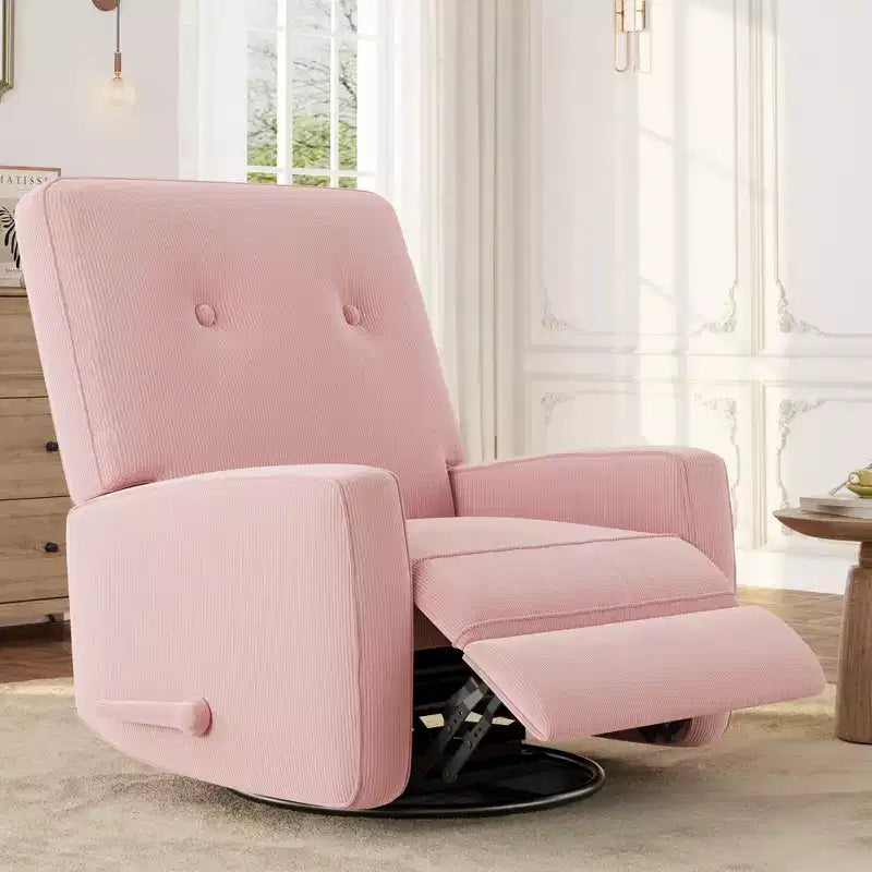 Fauteuil inclinable berçant 360° pour adultes, fauteuil à bascule pour chambre d'enfant, salon, chambre à coucher, bureau, lin