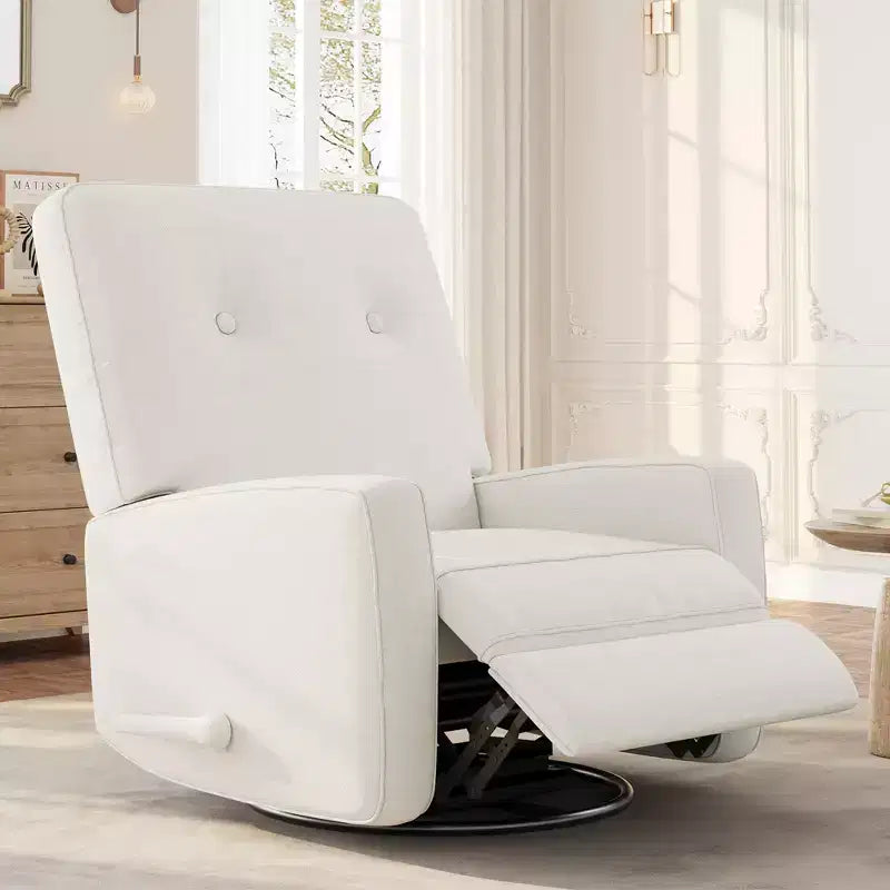 Fauteuil inclinable berçant 360° pour adultes, fauteuil à bascule pour chambre d'enfant, salon, chambre à coucher, bureau, lin
