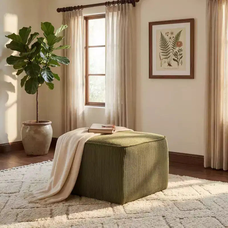 Pouf carré d'appoint moderne rembourré
