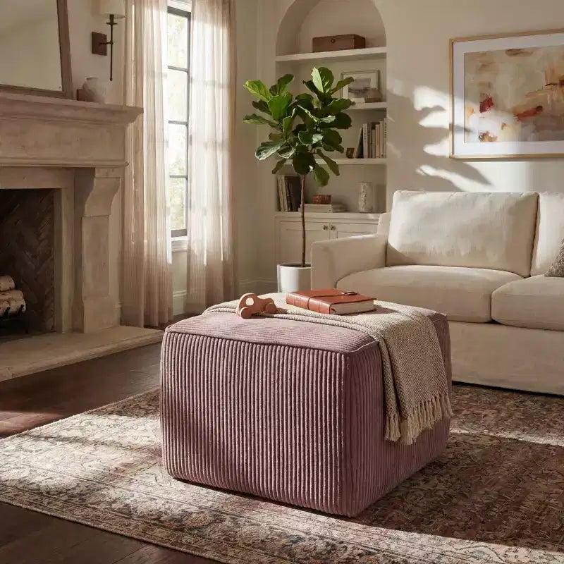 Pouf carré d'appoint moderne rembourré