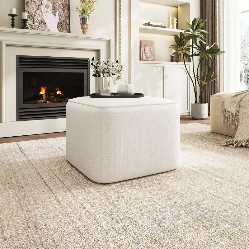 Pouf carré d'appoint moderne rembourré