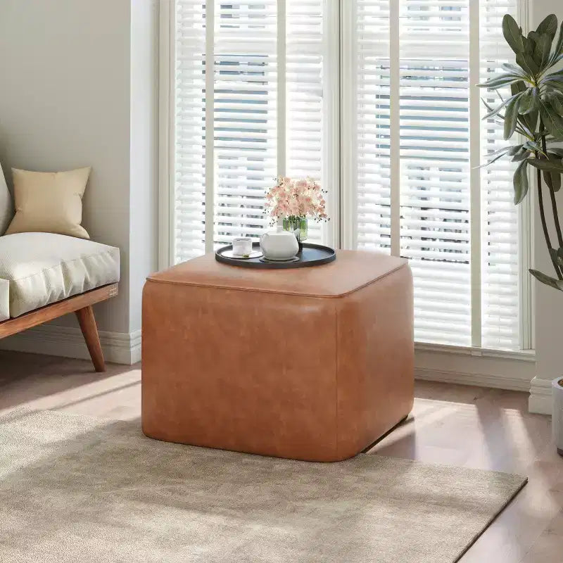 Pouf carré d'appoint moderne rembourré