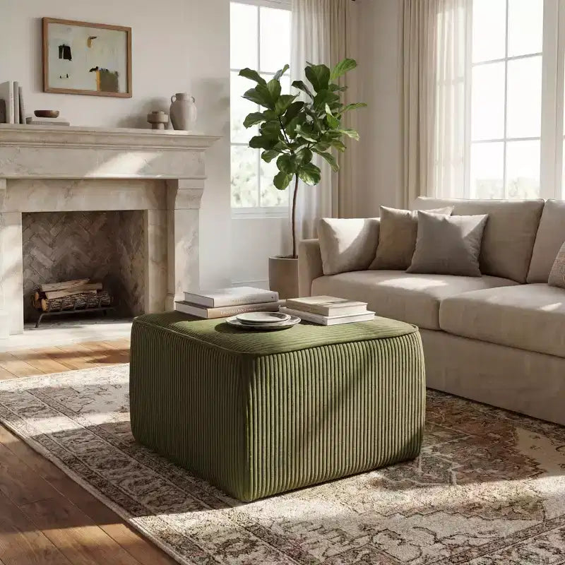 Pouf carré d'appoint moderne rembourré