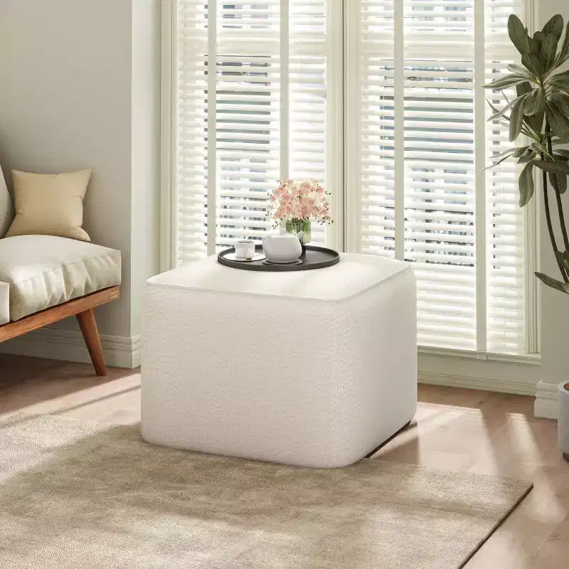Pouf carré d'appoint moderne rembourré