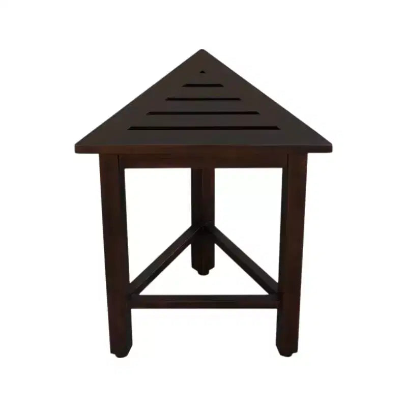 Banc de douche d'angle en teck brun foncé