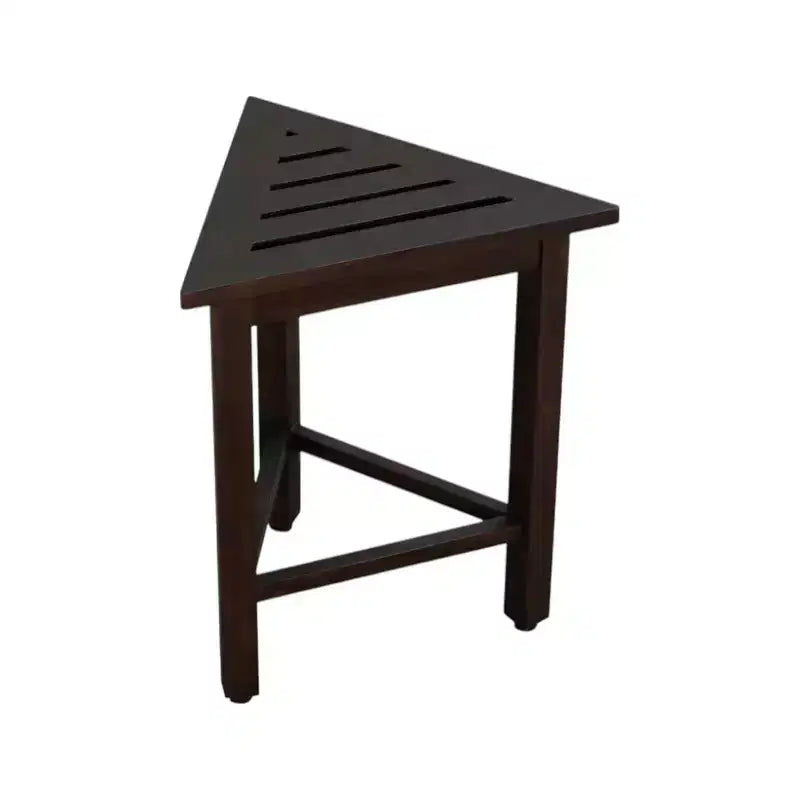 Banc de douche d'angle en teck brun foncé