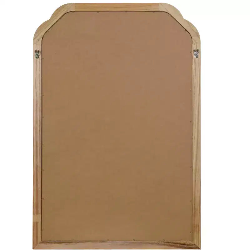 Miroir décoratif en bois massif à bords arrondis pour chambre à coucher, salle de bain et salon - Bois naturel