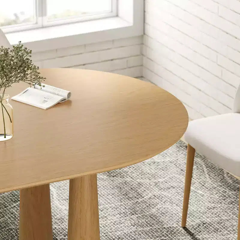 Table de salle à manger ovale en bois avec 4 pieds Table de cuisine moderne pour 6 personnes