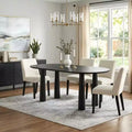 Table de salle à manger ovale en bois avec 4 pieds Table de cuisine moderne pour 6 personnes