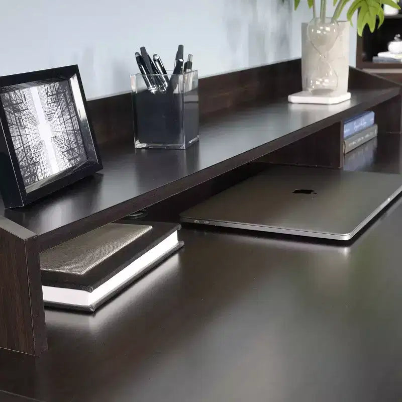 Bureaux d'ordinateur en bois noir avec tiroir polyvalent