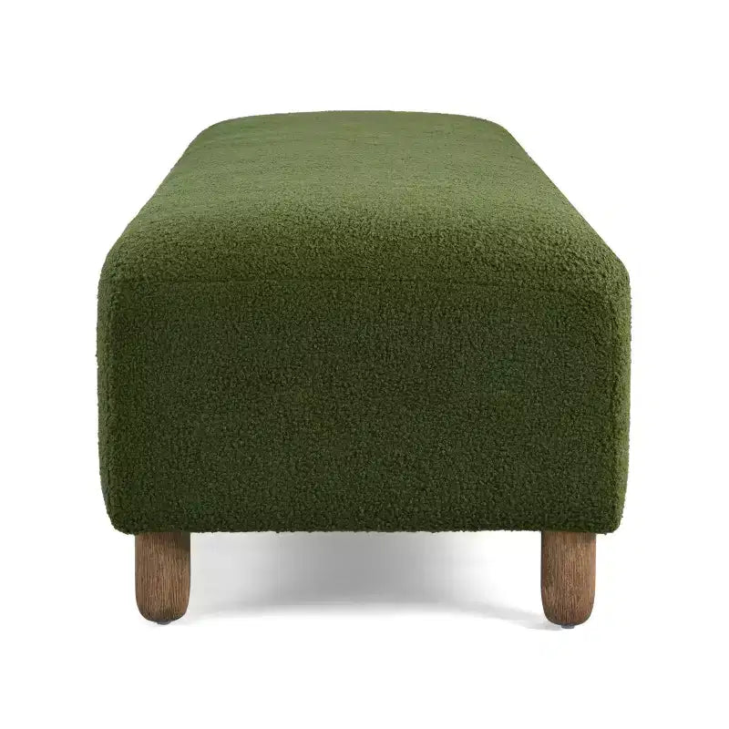 Banc pouf rembourré confortable avec pieds en bois, repose-pieds rectangulaire extra long pour chambre à coucher, entrée, couloir