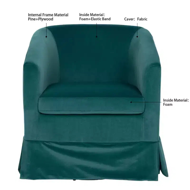 Chaise Pivotante Moderne Fine Fauteuil D'appoint Fauteuil Confortable et Doux avec Base Épaisse Chaise de Salon pour Chambre à Coucher