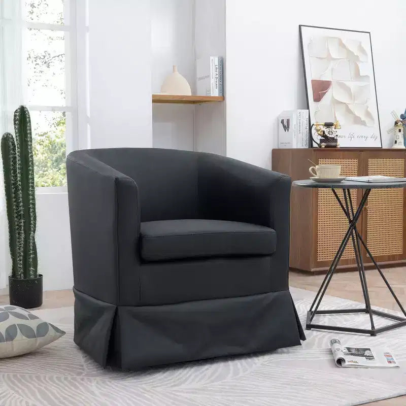 Chaise Pivotante Moderne Fine Fauteuil D'appoint Fauteuil Confortable et Doux avec Base Épaisse Chaise de Salon pour Chambre à Coucher