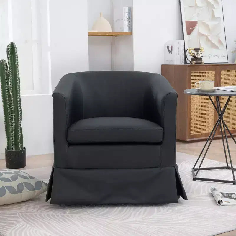 Chaise Pivotante Moderne Fine Fauteuil D'appoint Fauteuil Confortable et Doux avec Base Épaisse Chaise de Salon pour Chambre à Coucher
