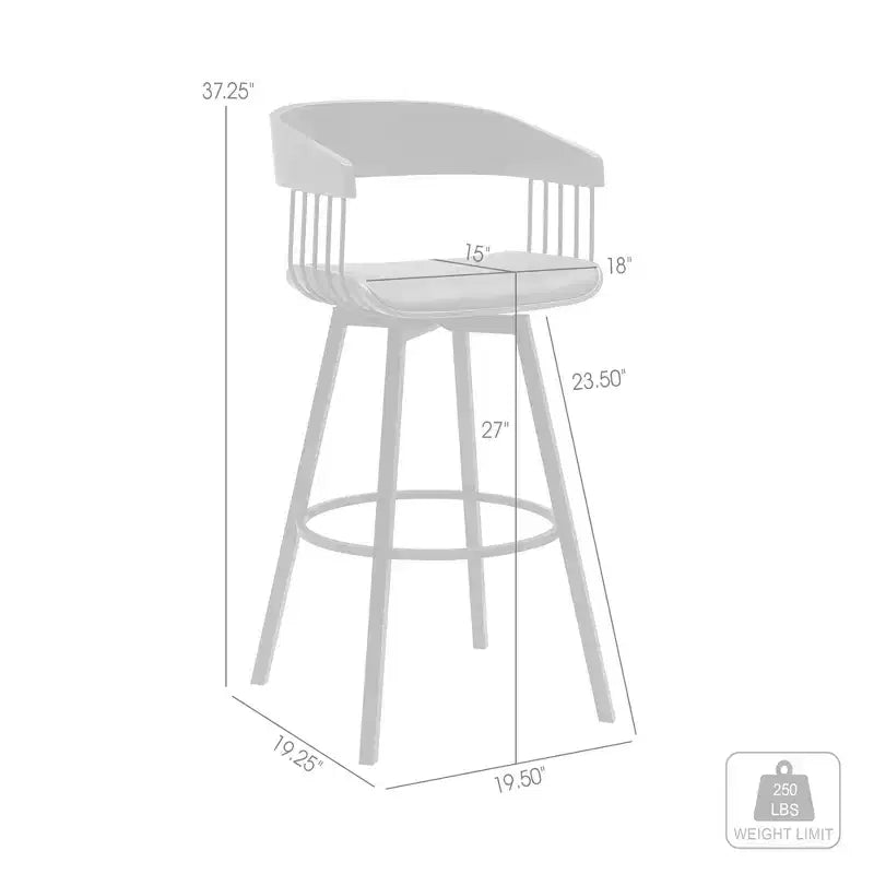 Chaise de bar hauteur comptoir pivotante en similicuir crème et noir avec piétement en métal