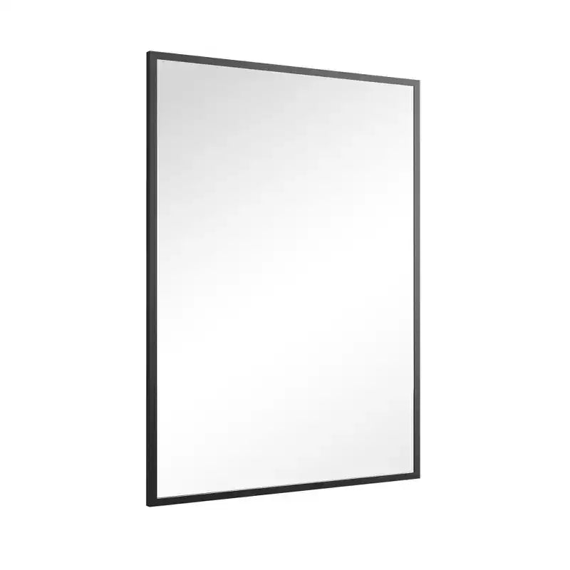 Miroir suspendu rectangulaire double face noir à bordure fine en aluminium à angle droit