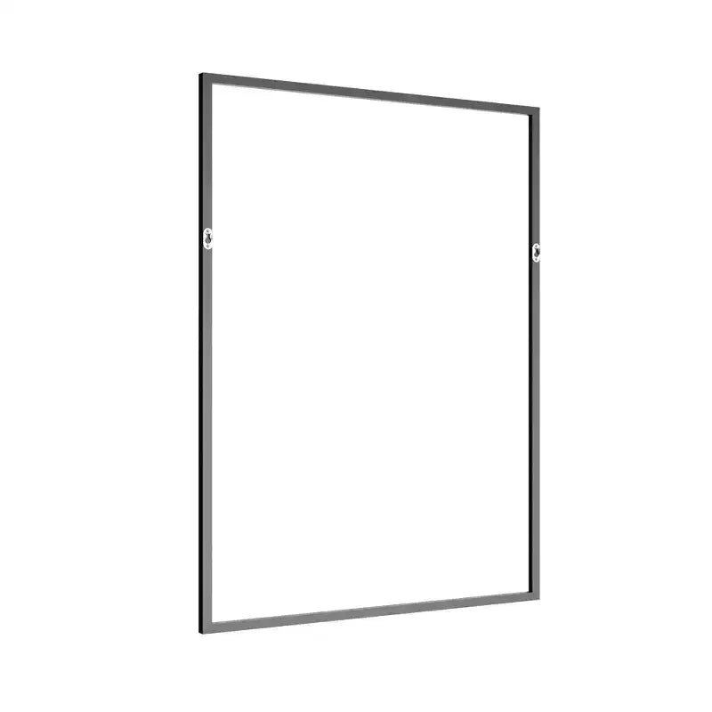 Miroir suspendu rectangulaire double face noir à bordure fine en aluminium à angle droit