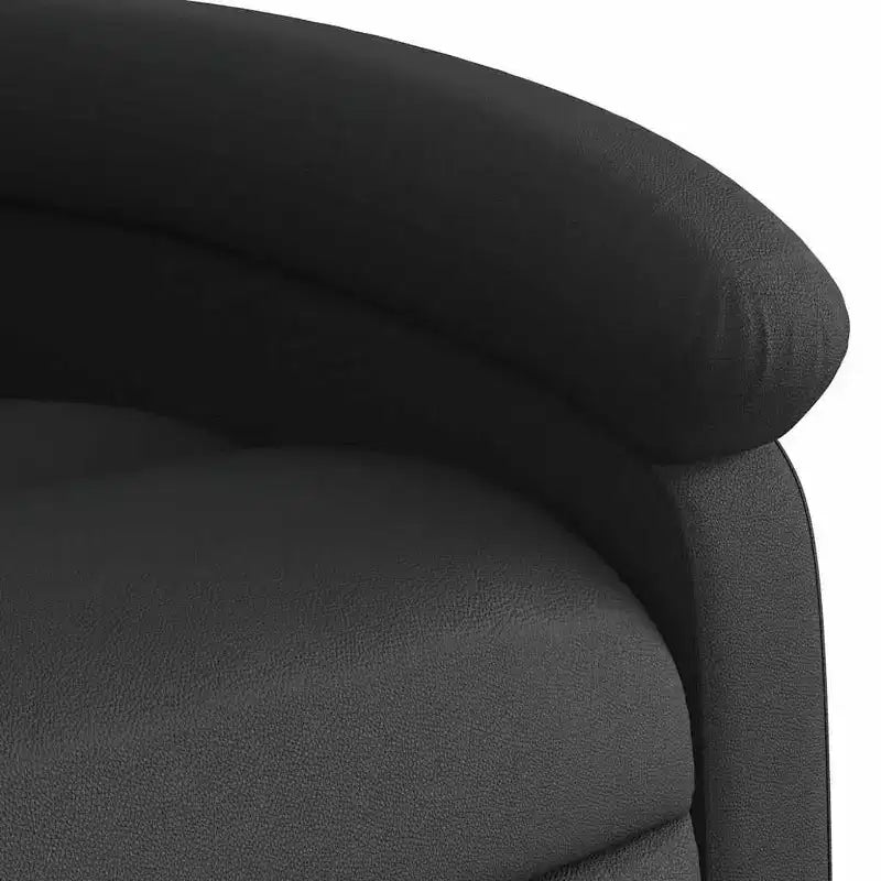 Fauteuil Inclinable Massant Électrique - Fauteuil à Dossier Haut en Cuir Véritable Noir avec Fonction Vibrante pour Salon