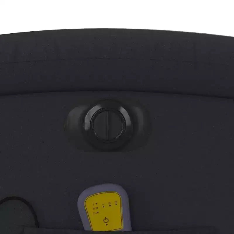 Fauteuil Inclinable Massant Électrique - Fauteuil à Dossier Haut en Cuir Véritable Noir avec Fonction Vibrante pour Salon