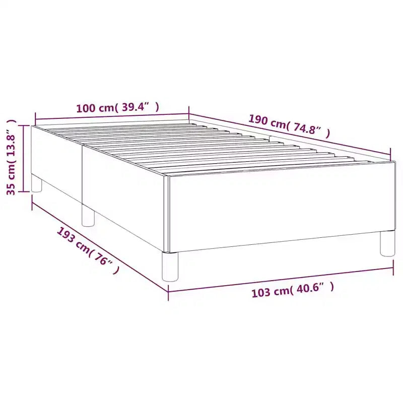 Cadre de lit double, cadre de lit plateforme rembourré en tissu, gris foncé, sans matelas