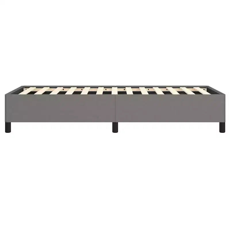 Cadre de lit double, cadre de lit plateforme rembourré en tissu, gris foncé, sans matelas