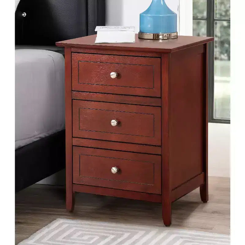 Table de chevet 63,5H x 48,26L x 38,1P, 3 tiroirs, rangement compact