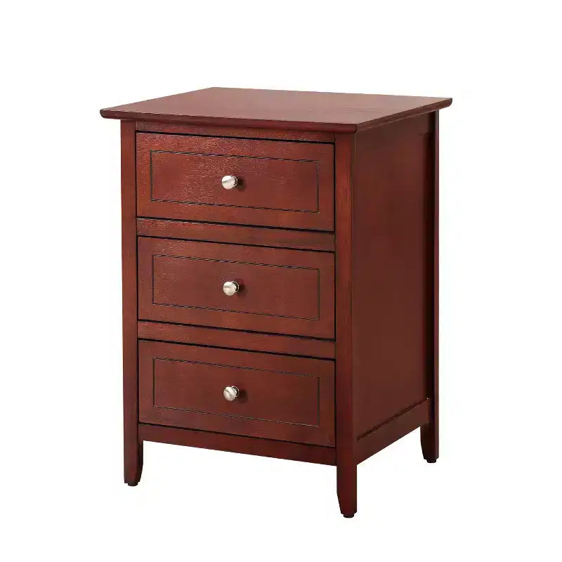 Table de chevet 63,5H x 48,26L x 38,1P, 3 tiroirs, rangement compact