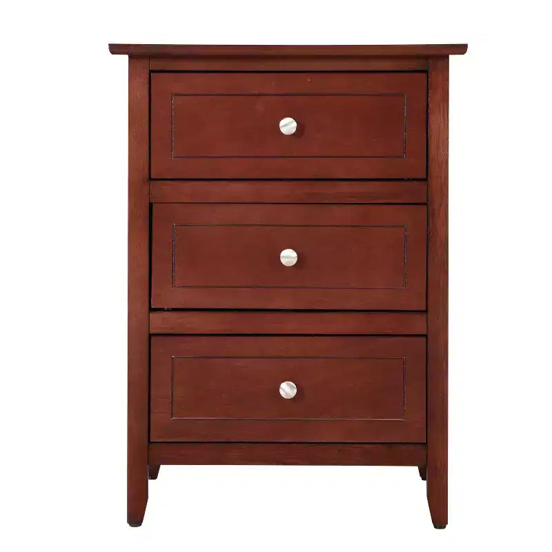 Table de chevet 63,5H x 48,26L x 38,1P, 3 tiroirs, rangement compact
