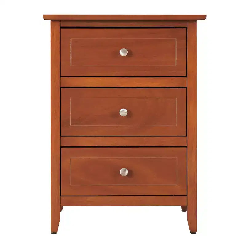 Table de chevet 63,5H x 48,26L x 38,1P, 3 tiroirs, rangement compact