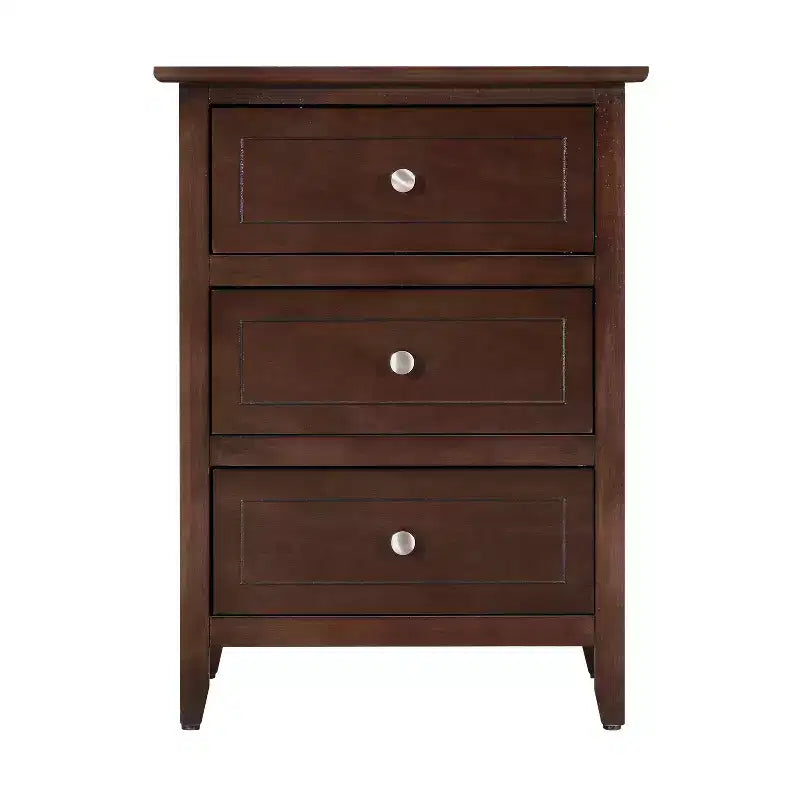 Table de chevet 63,5H x 48,26L x 38,1P, 3 tiroirs, rangement compact