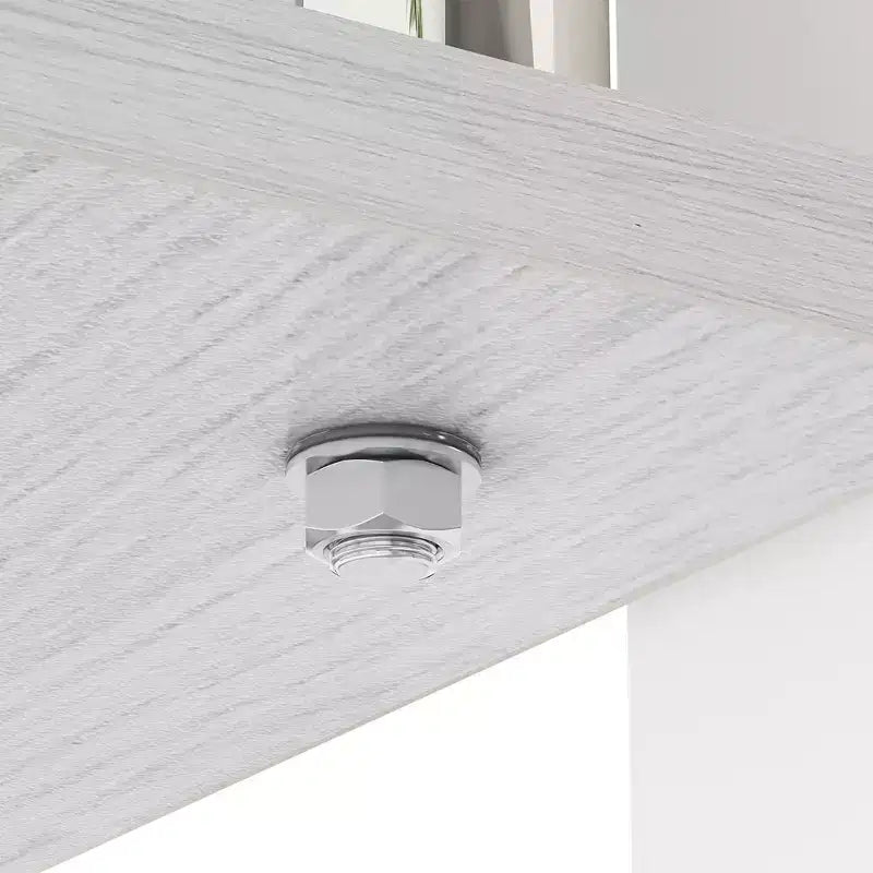 Table basse rectangulaire moderne à 2 niveaux avec plateau en verre trempé et pieds en métal, table d'appoint centrale avec étagère en MDF pour le salon