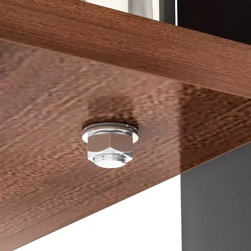 Table basse rectangulaire moderne à 2 niveaux avec plateau en verre trempé et pieds en métal, table d'appoint centrale avec étagère en MDF pour le salon