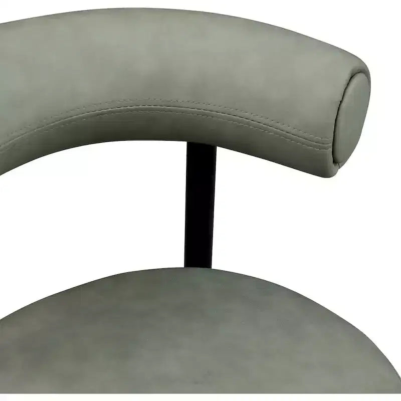 Tabouret de comptoir en cuir végétalien vert, lot de 2