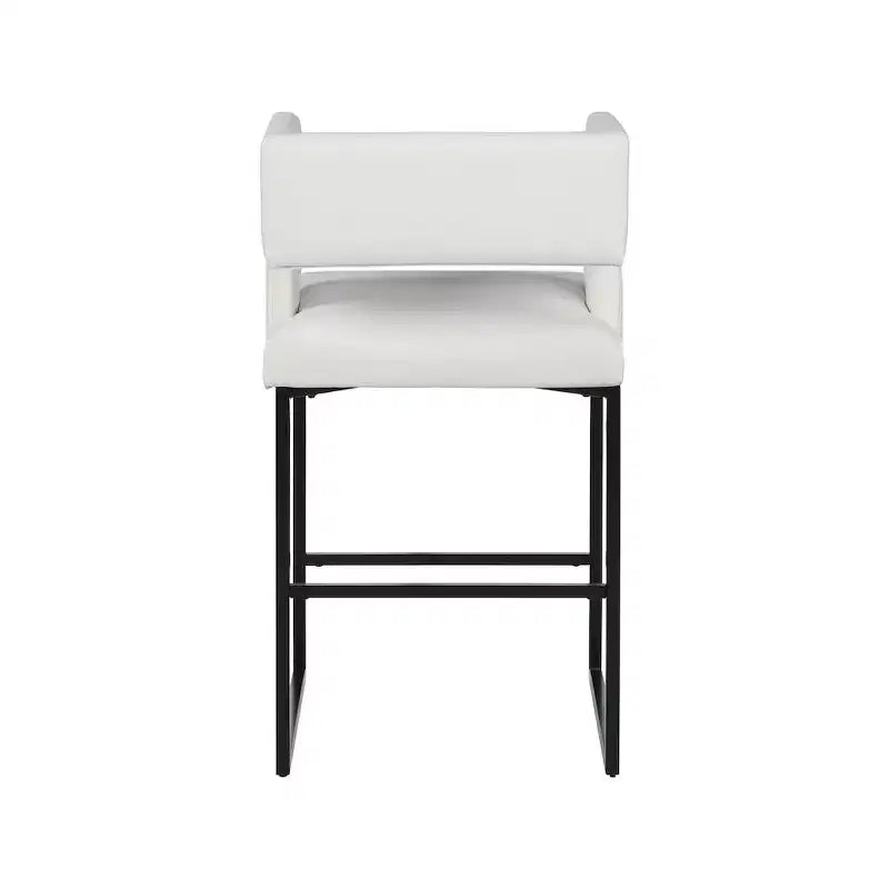 Tabouret de comptoir en cuir végétalien blanc, lot de 2
