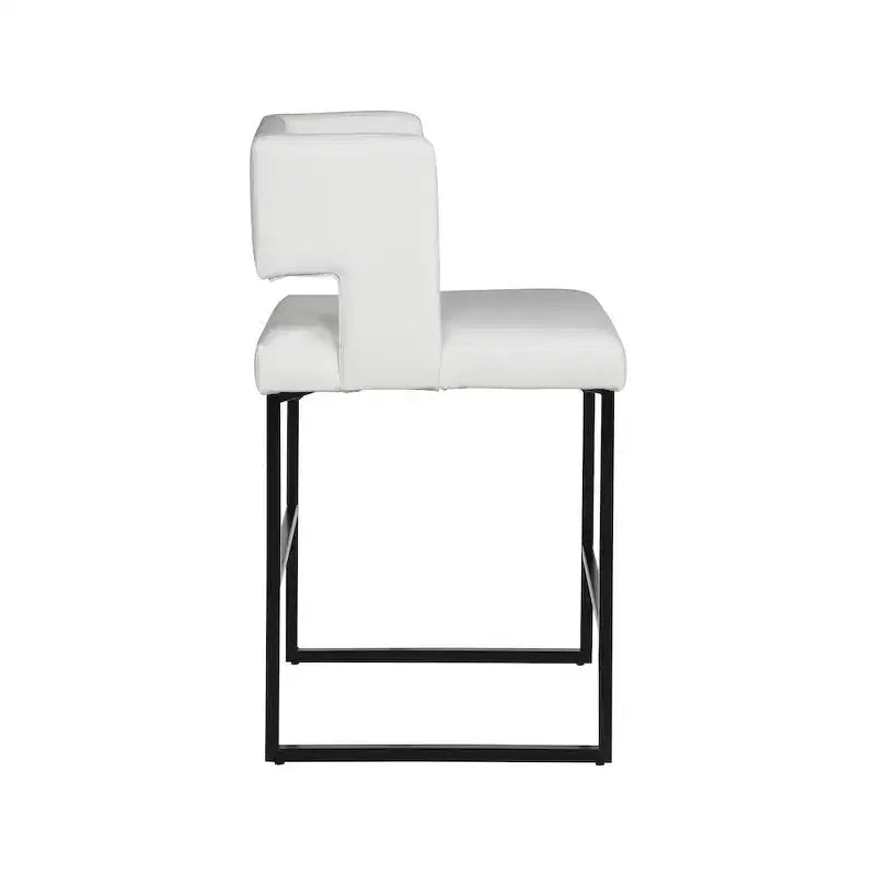 Tabouret de comptoir en cuir végétalien blanc, lot de 2
