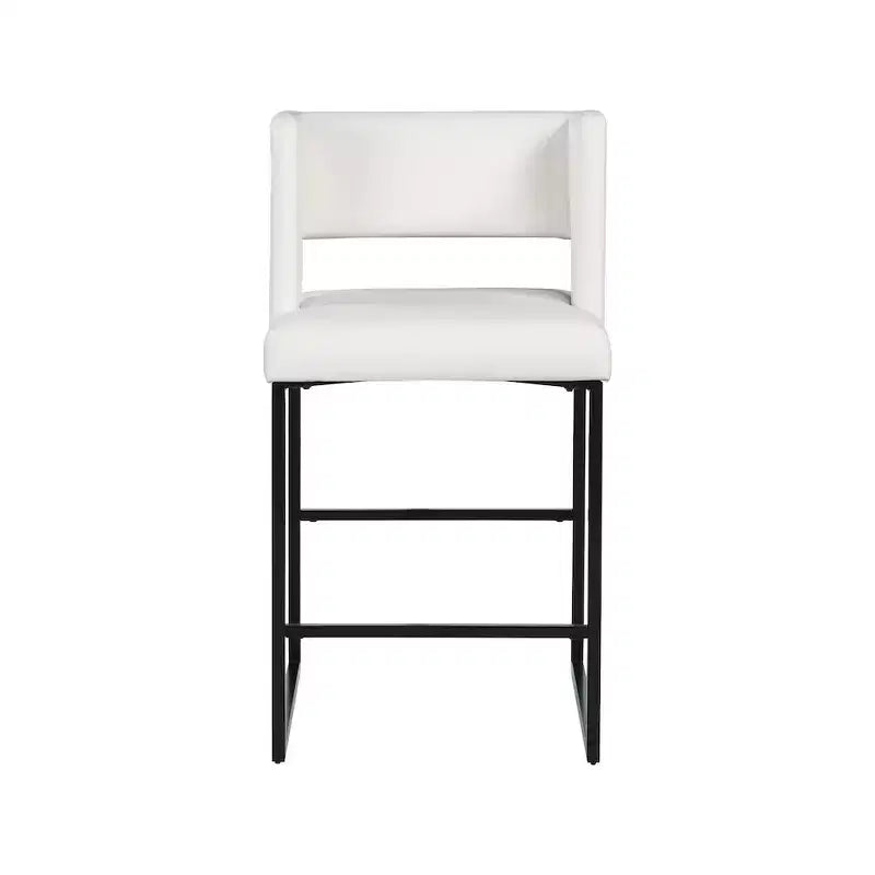 Tabouret de comptoir en cuir végétalien blanc, lot de 2