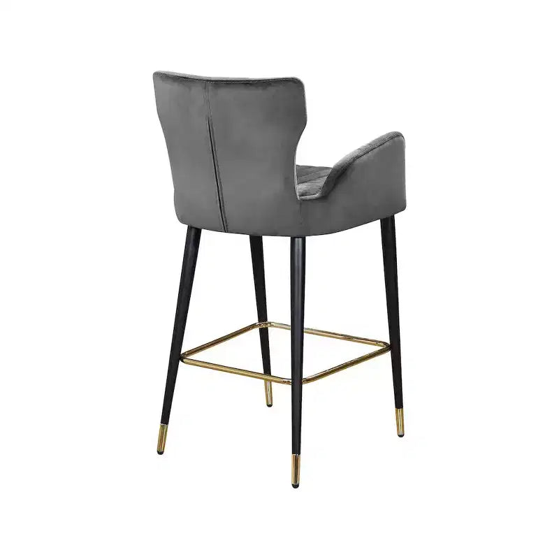 Tabouret de luxe en velours gris, lot de 2