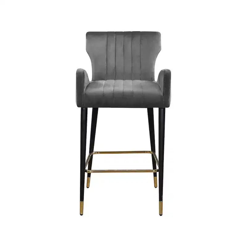 Tabouret de luxe en velours gris, lot de 2