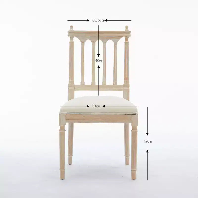 Chaises de salle à manger Mid-Century Modern en hévéa et lin (Lot de 2)