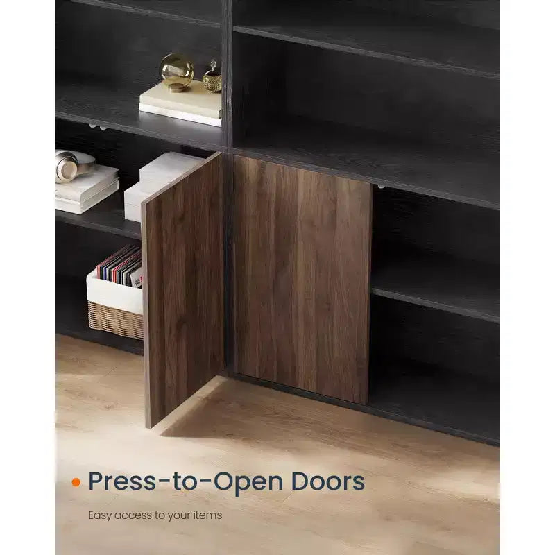 Grande étagère, assemblage ultra-rapide sans outils, bibliothèque de 6 niveaux sur pied avec étagères réglables et porte, blanc neige