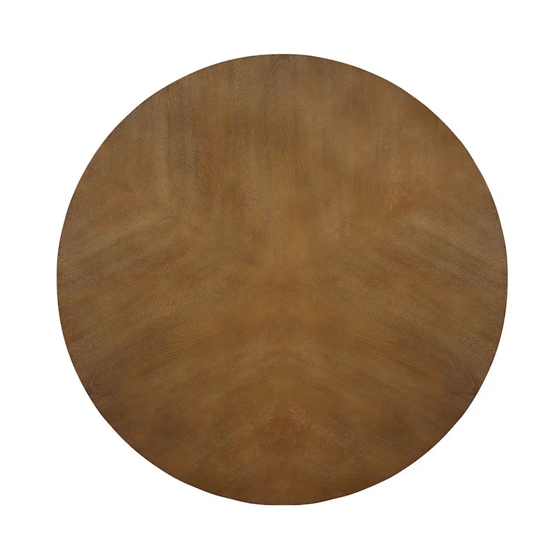 Farmhouse Wood Round Coffee Table with 4 Soild Wood Legs