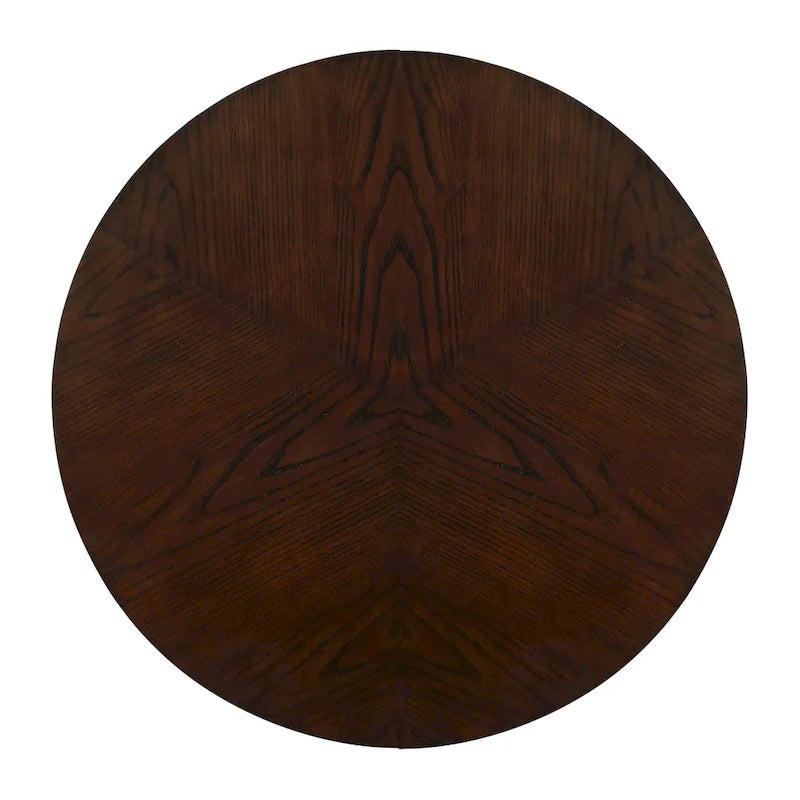 Farmhouse Wood Round Coffee Table with 4 Soild Wood Legs