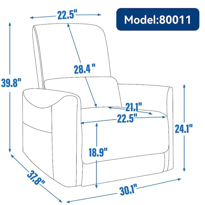 Leatheraire Swivel and Rocker Power Recliner Chair, Heavy Duty Motion Mechanism with USB and Type-C Ports
