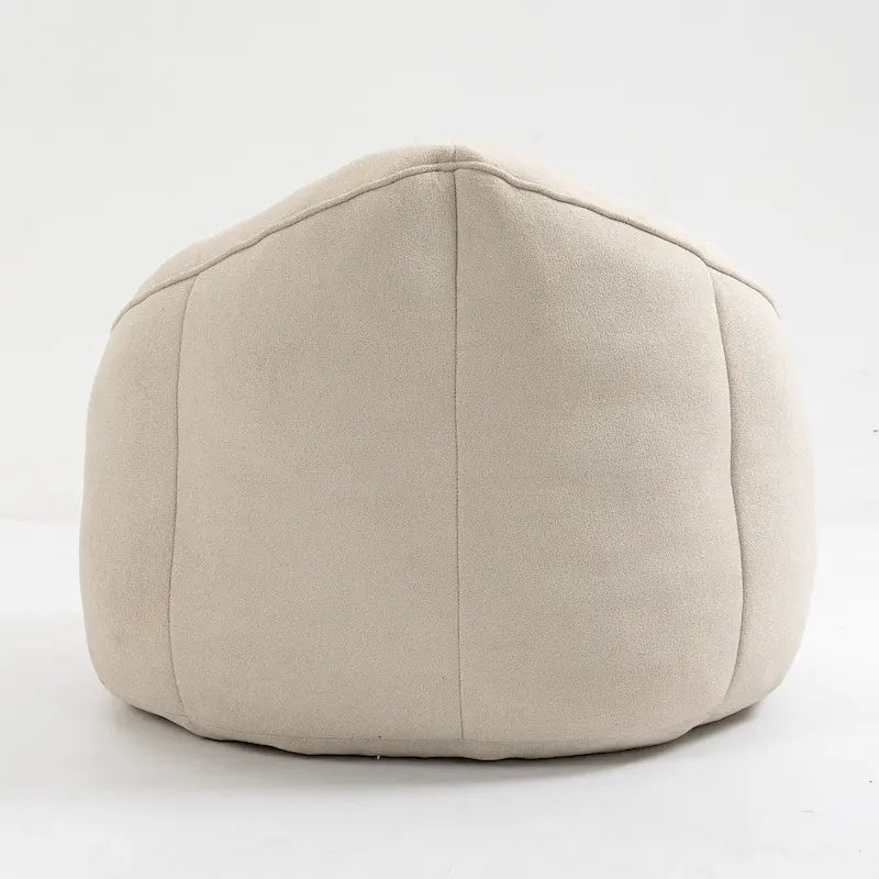 Beige Modern 40 Microfiber Accent Chair with Ottoman