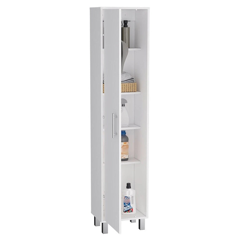 70 Tall Storage Cabinet Broom Closet with Broom Hangers,and Four Shelves